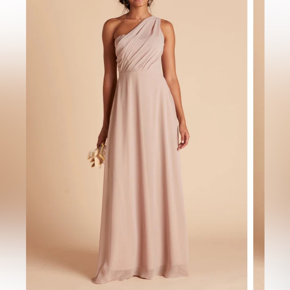 Birdy Grey Kira Dress Chiffon Taupe One Shoulder Bridesmaid Size XXL New
